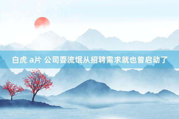 白虎 a片 公司耍流氓从招聘需求就也曾启动了