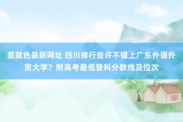 爱就色最新网址 四川排行些许不错上广东外语外贸大学？附高考最低登科分数线及位次