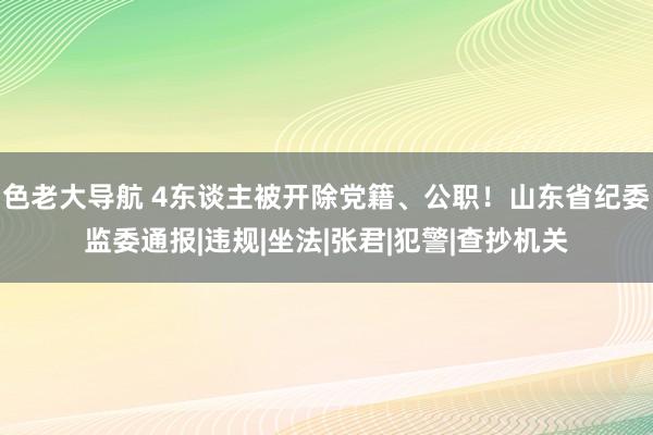 色老大导航 4东谈主被开除党籍、公职！山东省纪委监委通报|违规|坐法|张君|犯警|查抄机关